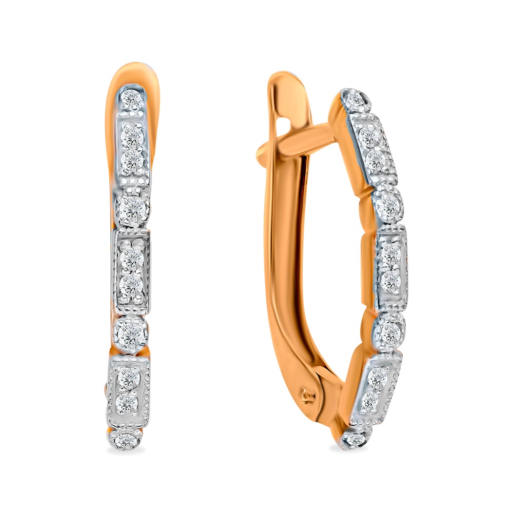 

Серьги из красного золота 585Gold 302006751, фианит, 302006751