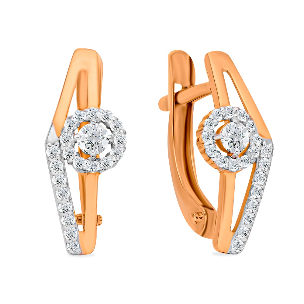 

Серьги из красного золота 585Gold 302006747, фианит, 302006747