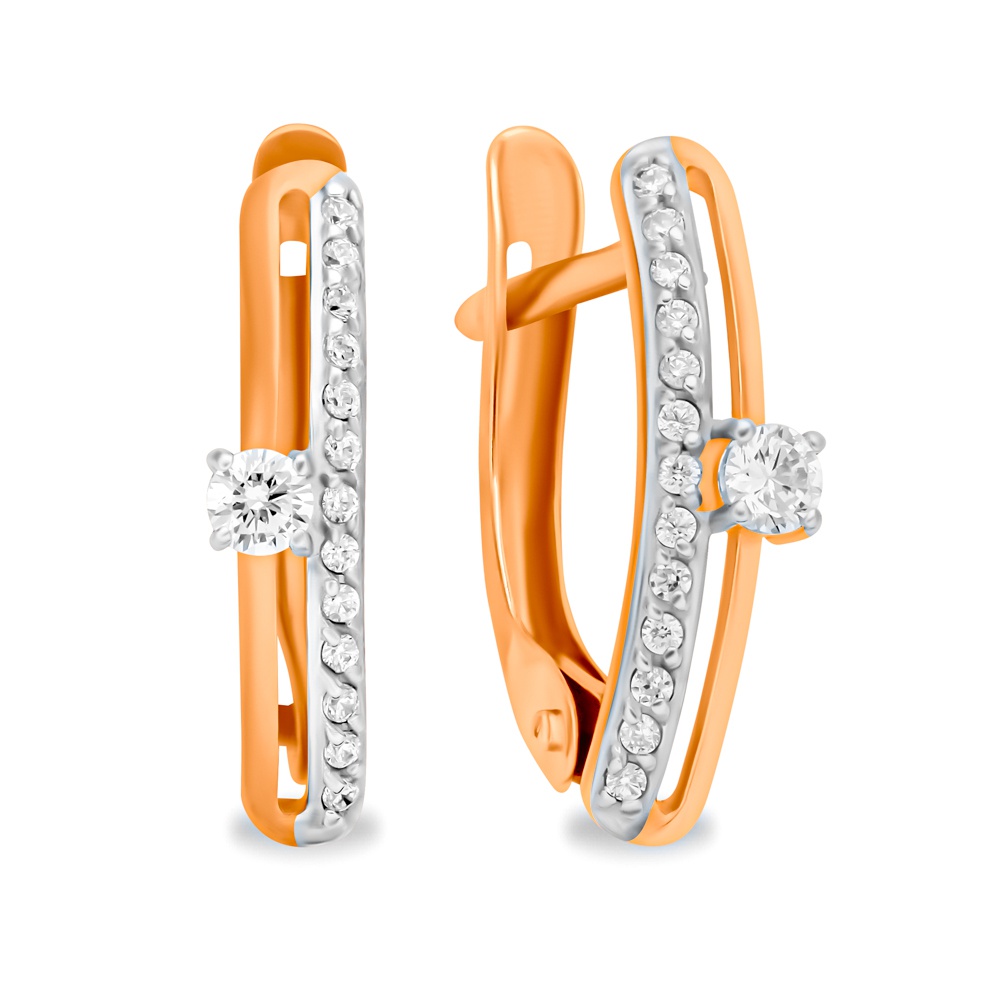 

Серьги из красного золота 585Gold 302006745, фианит, 302006745