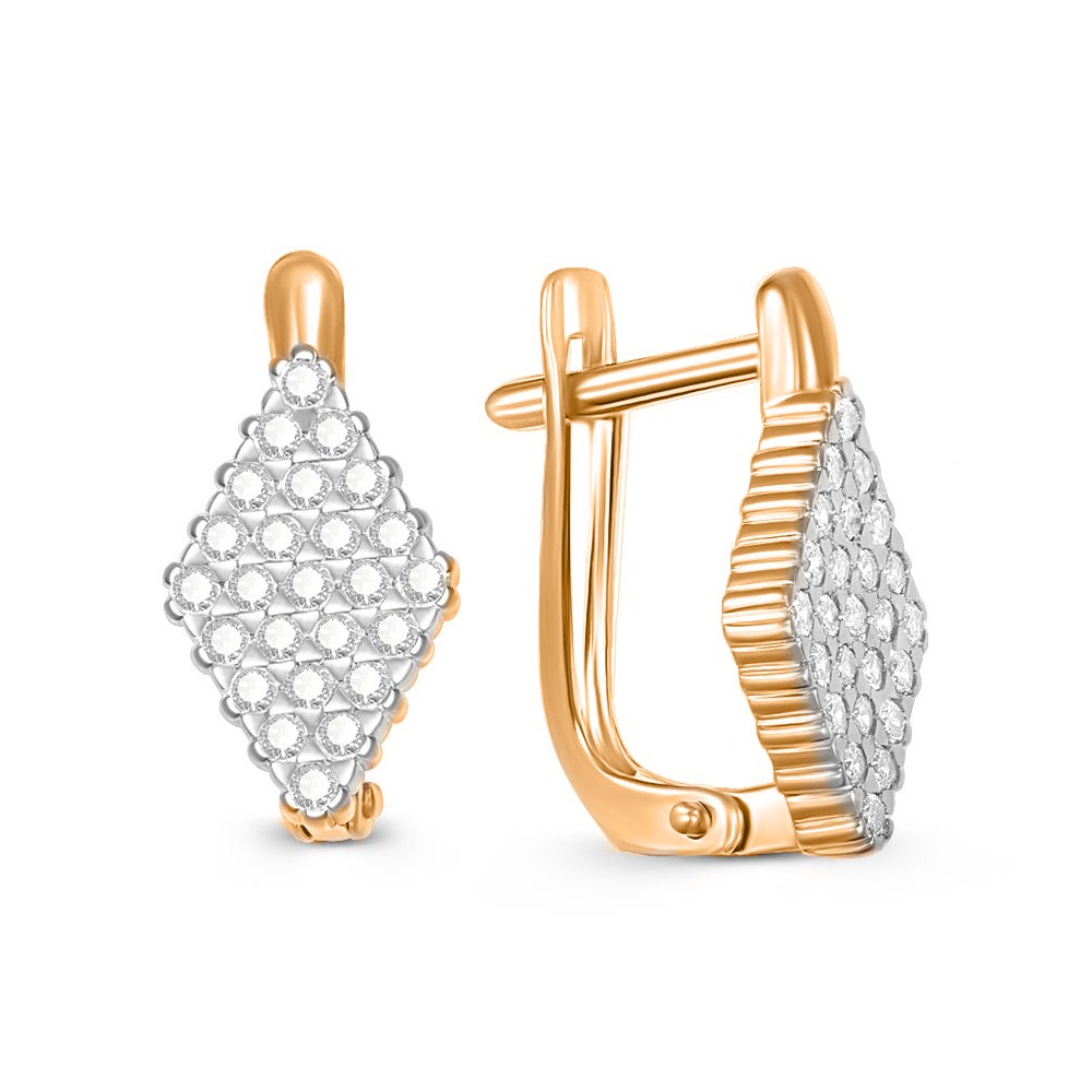 

Серьги из красного золота 585Gold 302006650, фианит, 302006650