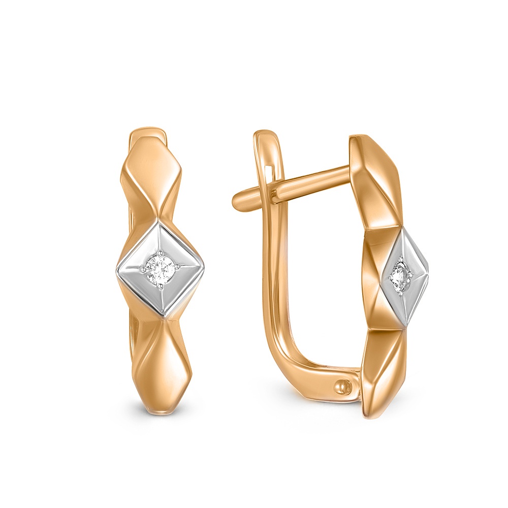 

Серьги из красного золота 585Gold 302006763, фианит, 302006763