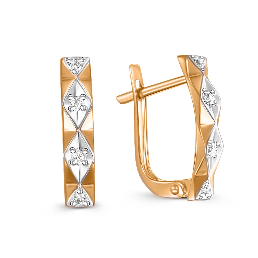 

Серьги из красного золота 585Gold 302006761, фианит, 302006761
