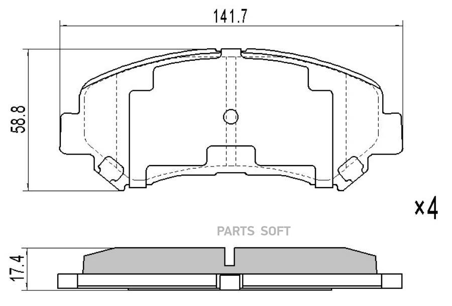 

Тормозные колодки BARNETT передние дисковые ns001
