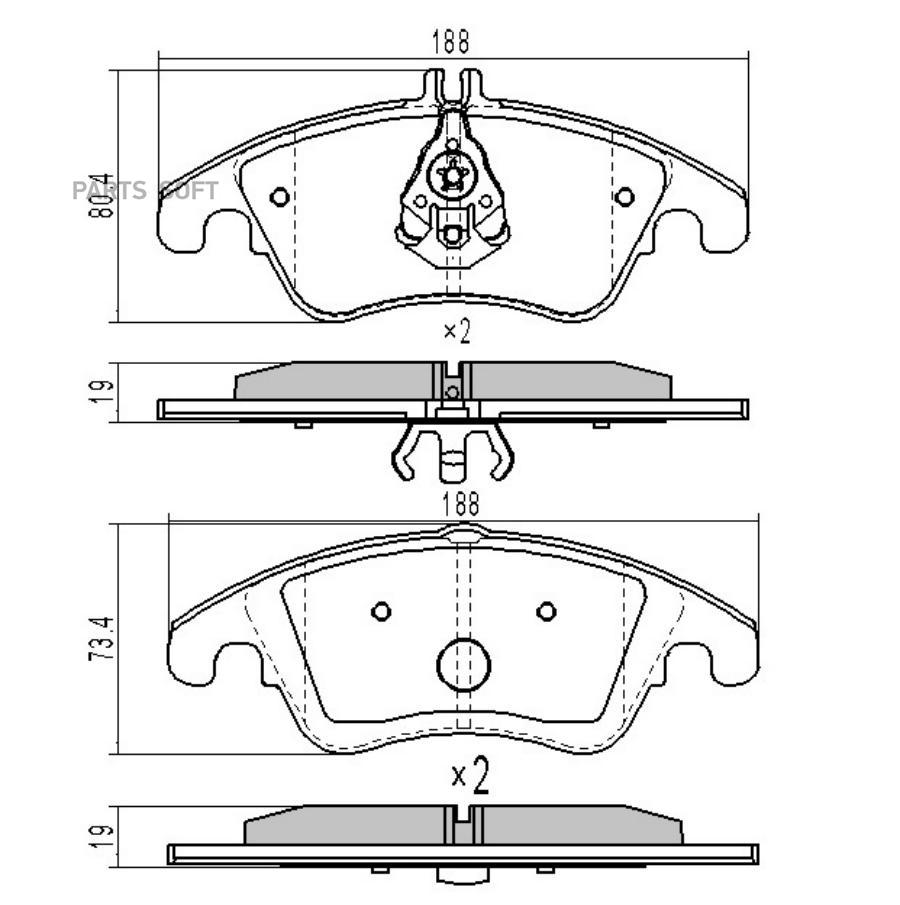 

Тормозные колодки BARNETT передние дисковые mb001