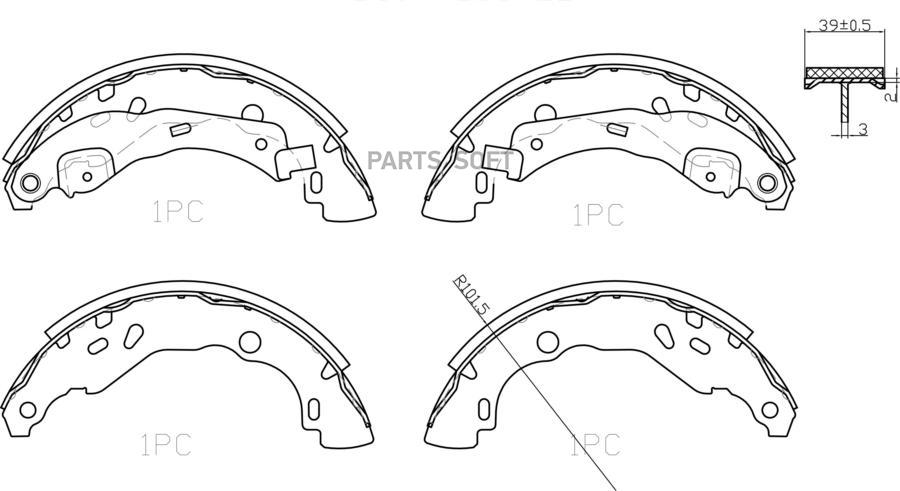 

Тормозные колодки BARNETT задние барабанные ld204