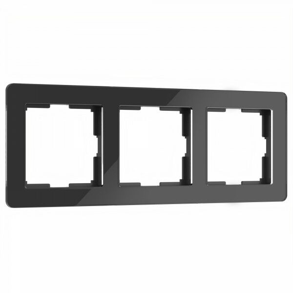 Рамка для розетки / выключателя на 3 поста Werkel Acrylic W0032708 черный из акрила рамка для розетки и выключателя на 4 поста werkel acrylic w0042704 графит из акрила