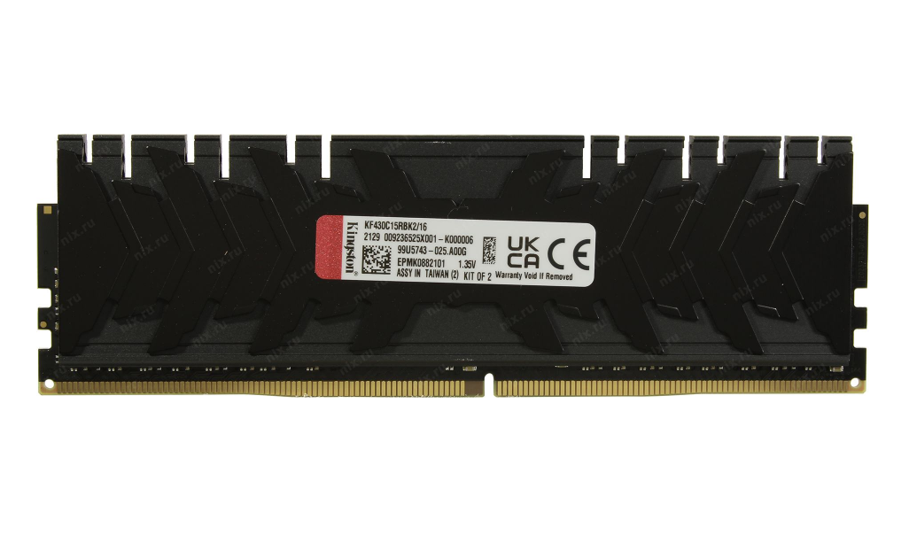 

Оперативная память Kingston 16Gb DDR4 DIMM 3000 MHz KF430C15RBK2/16