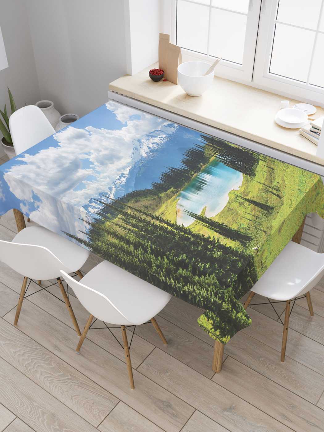 

Скатерть прямоугольная JoyArty "Облака опускаются" из сатена, 120x145 см, Желтый, Облака опускаются