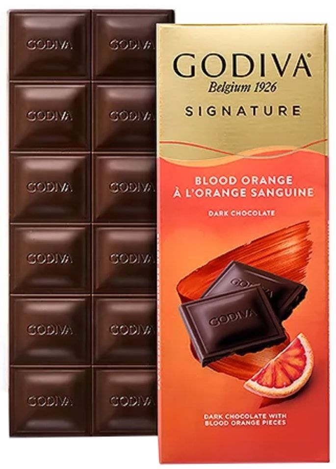 Шоколад Godiva темный красный апельсин 90 г