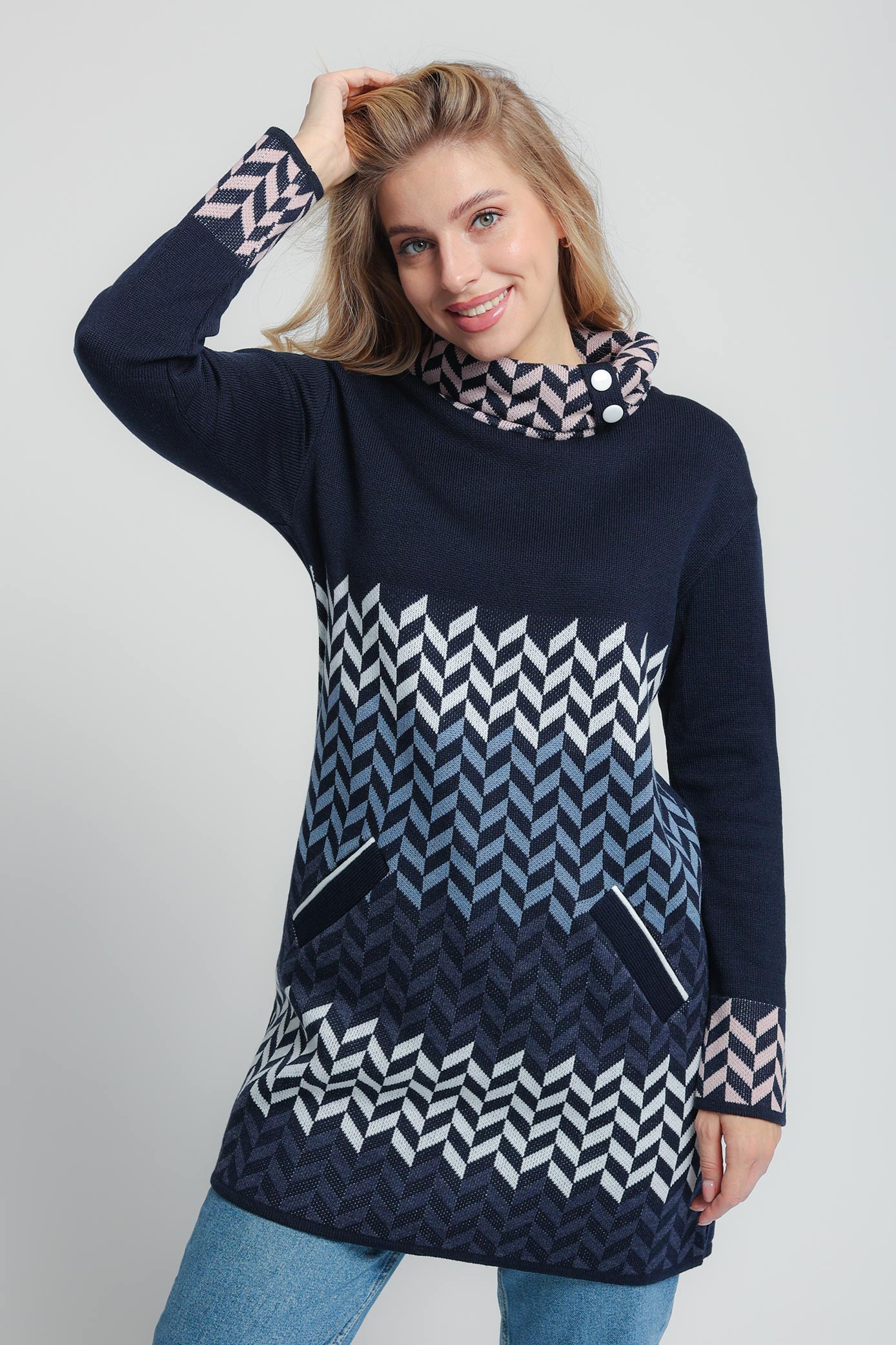 

Джемпер женский Текстильная Мануфактура Д 2992 синий 46 RU, Д 2992