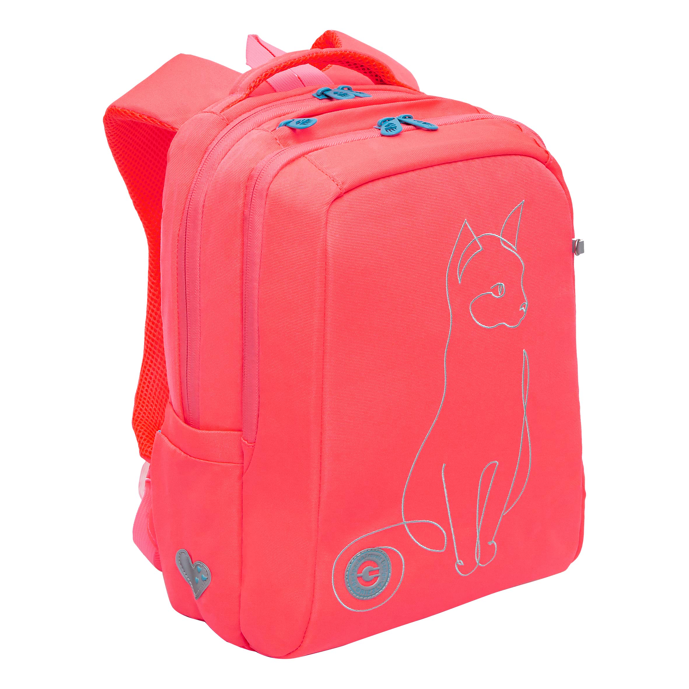 

Рюкзак школьный Grizzly RG-366-2 /3 розово-оранжевый, Розовый, RG-366