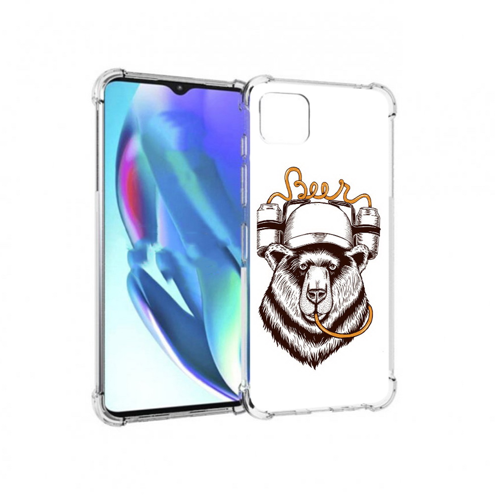 

Чехол MyPads Tocco для Motorola Moto G50 пивной медведь (PT227066.350.538), Прозрачный, Tocco
