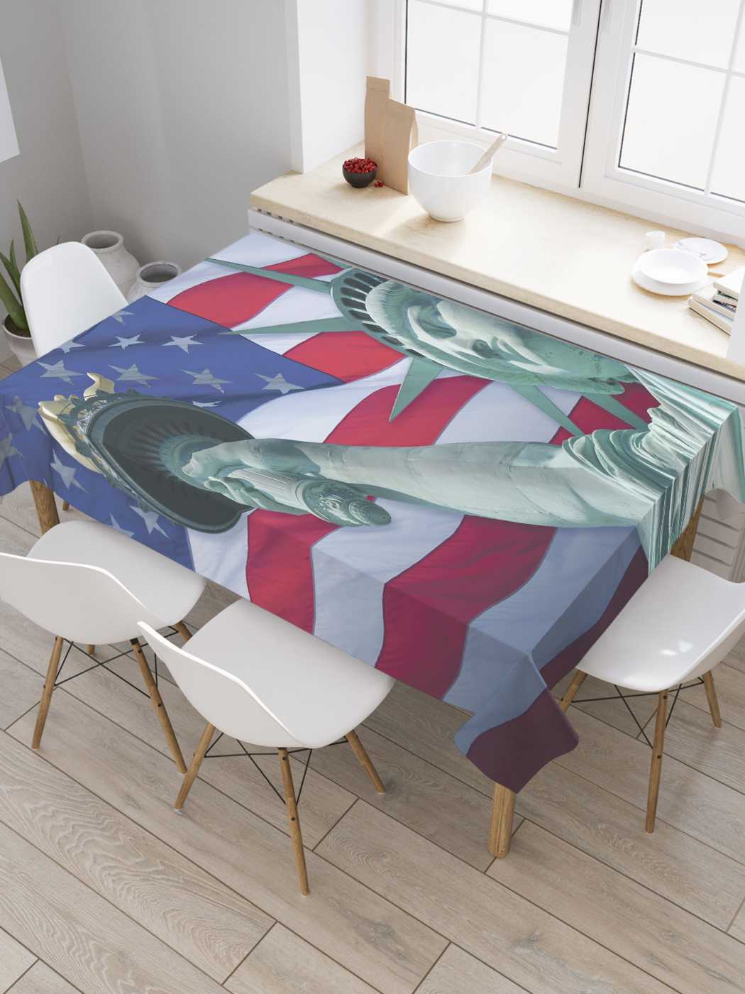 

Скатерть прямоугольная JoyArty "Символ страны" из сатена, 120x145 см, Синий, Символ страны