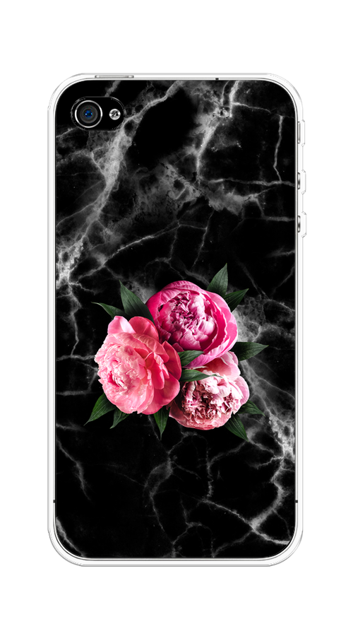 

Чехол на Apple iPhone 4/4S "Букет на черном мраморе", Черный;серый;розовый;зеленый;белый, 10150-1