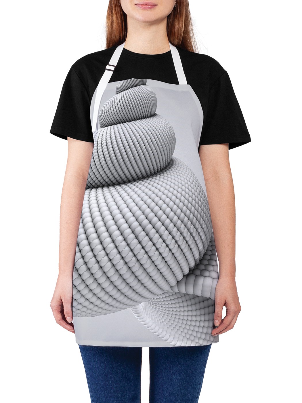 

Фартук женский JoyArty для готовки "Спиральная ракушка", универсальный размер, Розовый