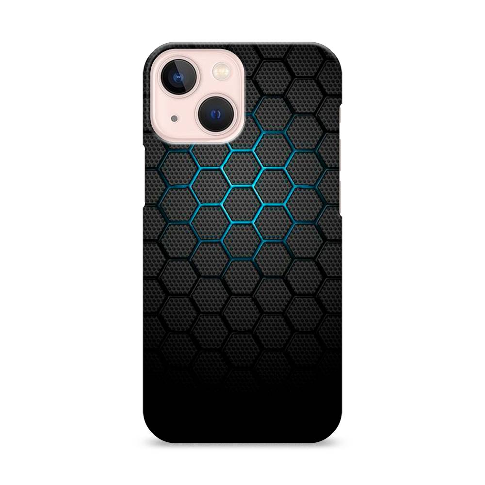 

Пластиковый чехол "Бирюзовые соты" на Apple iPhone 13 mini, 14120-2