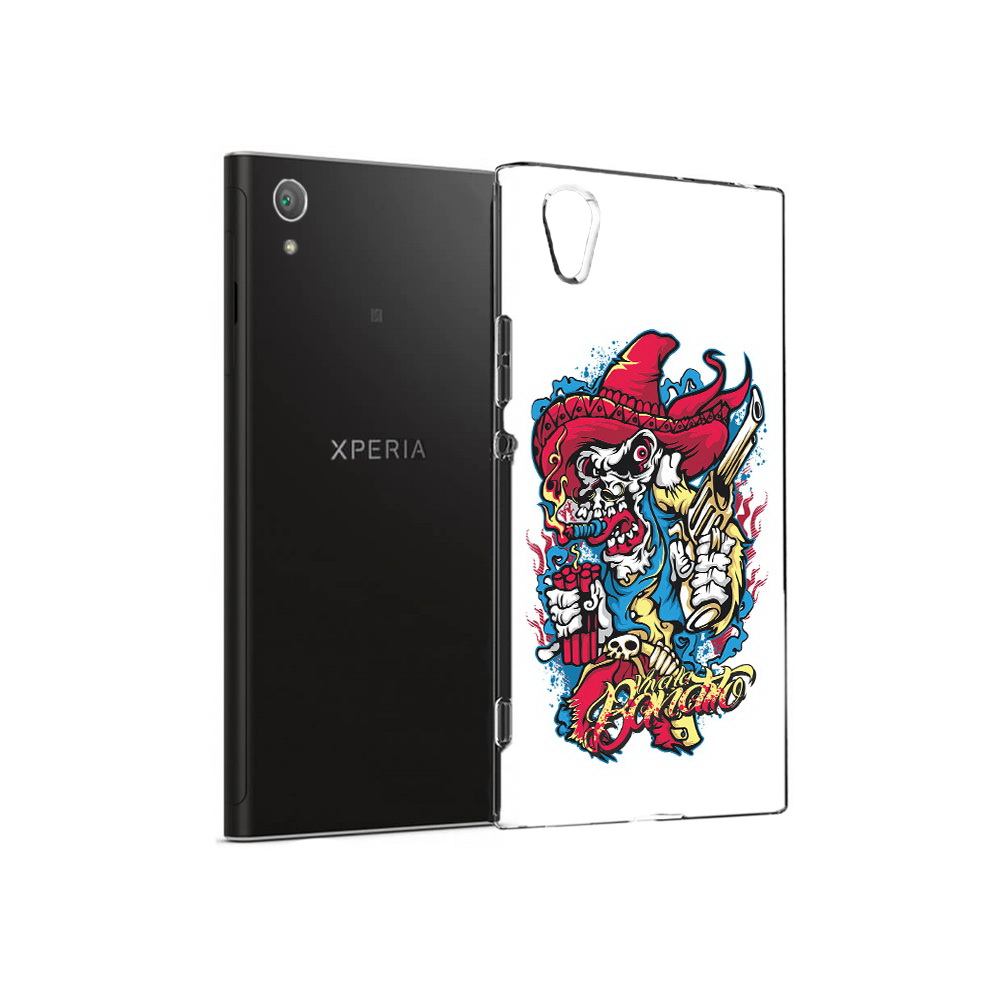 

Чехол MyPads Tocco для Sony Xperia XA1 Plus нарисованный скелет с писталетом, Прозрачный, Tocco