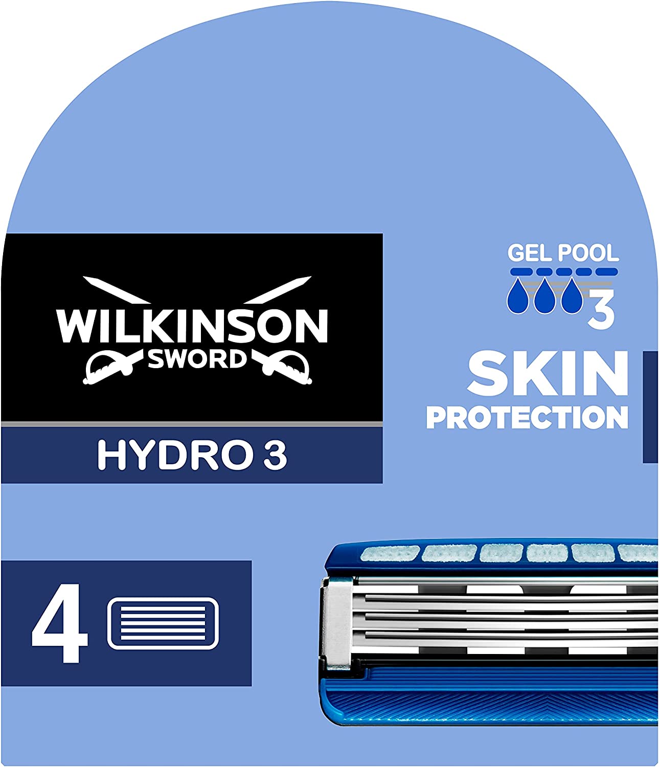 Сменные кассеты для бритв Wilkinson Sword Hydro 3 Skin Protection HYDRO, 4 шт.