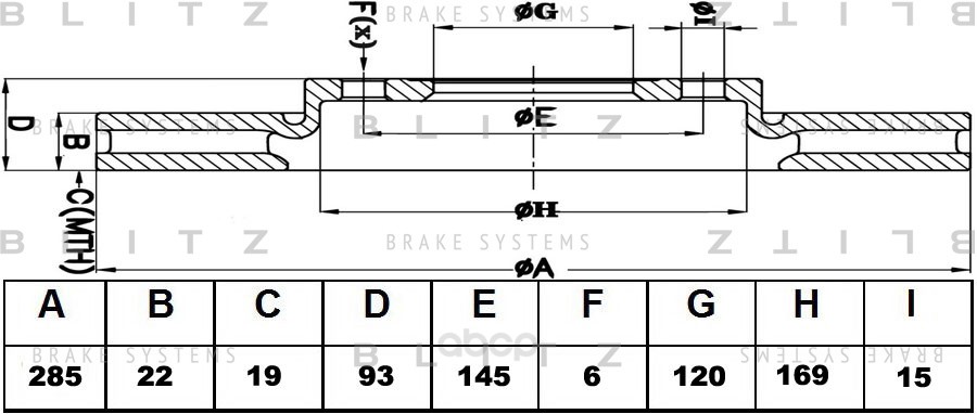 

Диск тормозной MERCEDES Sprinter 96->/VW LT 28-46 96->