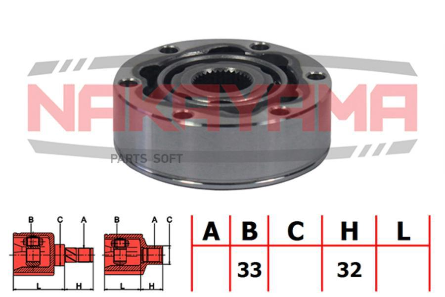 

ШРУС внутр. к-кт VW TRANSPORTER Т2 1.6 -7.92 (33x3 NAKAYAMA nj7078ny