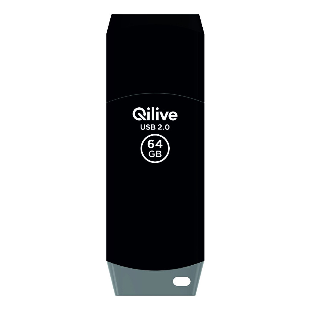 USB-флешка Qilive 2.0 64 Гб с колпачком пластик черная