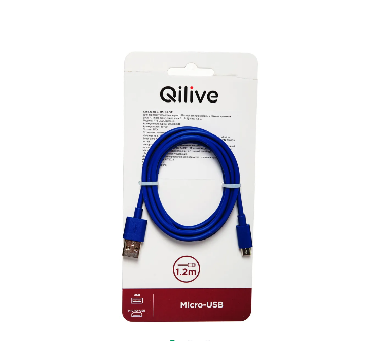 Кабель для зарядки Qilive USB А - Micro USB 1,2 м