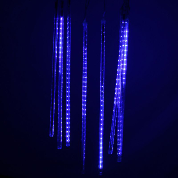 Новогодняя гирлянда LED уличная cосульки палки стекающие рифлёные 7784 50см синий