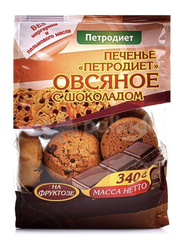 

Печенье Петродиет Овсяное с шоколадной крошкой на фруктозе, 340 г х 2 шт