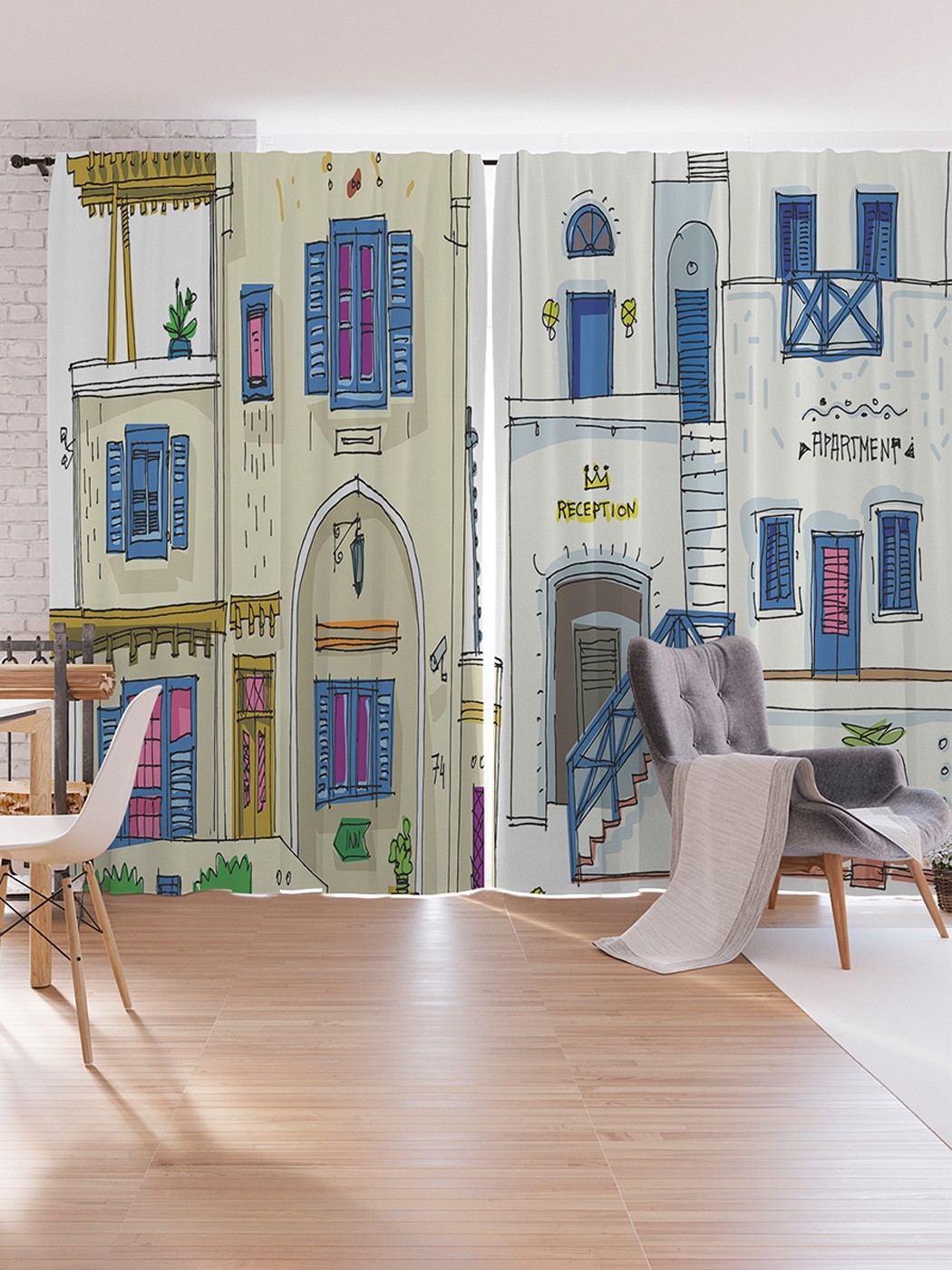 

Шторы под лён JoyArty "На улице с позитивом", серия Oxford DeLux, 340х265 см, На улице с позитивом