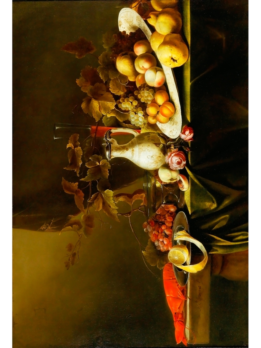 фото Постер drabs а2 михель симонс - фрукты, цветы, отварной лобстер и кувшин