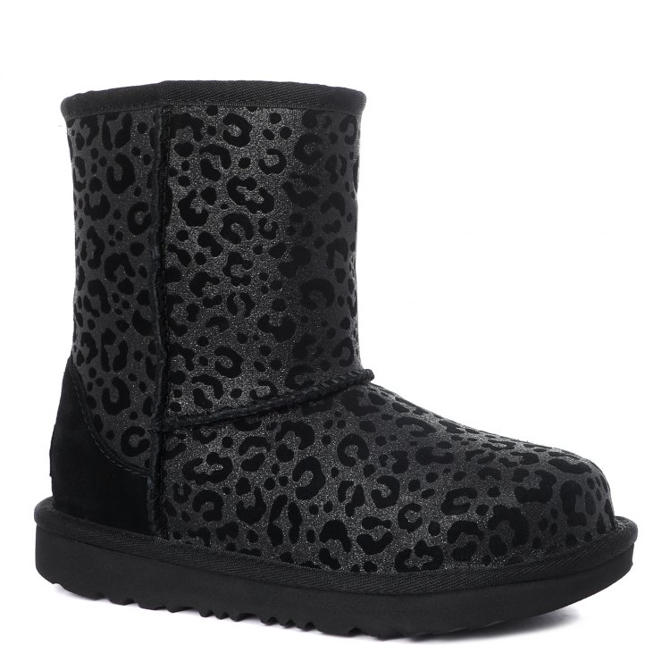 фото Угги ugg classic ii glitter leopard для девочек, черный 35 eu