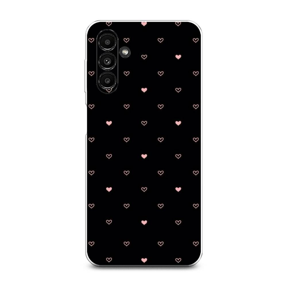 

Чехол Awog на Samsung А14 5G "Черный фон и сердечки", Розовый;серый;черный, 2107250-3
