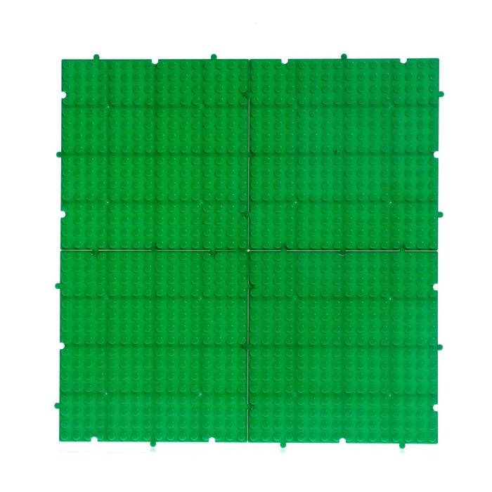 Пластина-основание для конструктора «Пазл», набор 4 штуки, 13x13 см штука, цвет зелёный