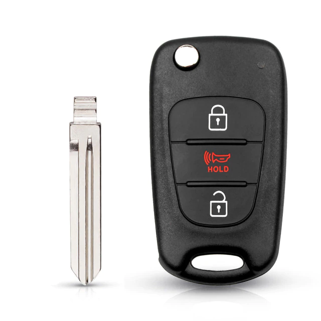 фото Ключ для hyundai хендай, 3 кнопки (корпус, лезвие hyn14r), аналог nobrand