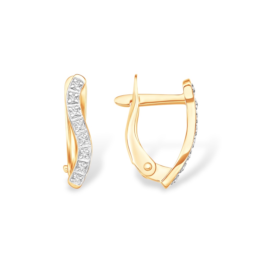 

Серьги из красного золота 585Gold 302007002, фианит, 302007002