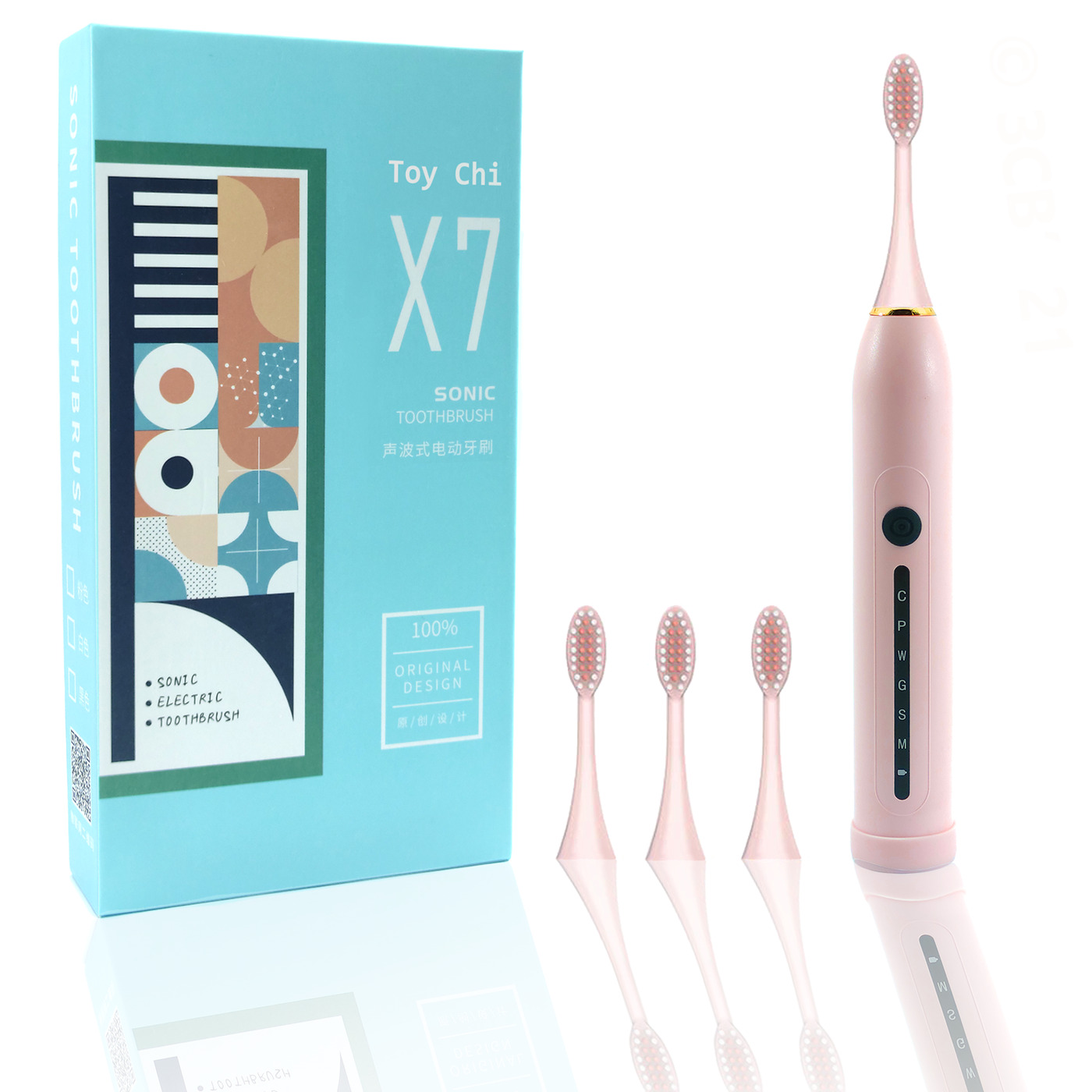 Электрическая зубная щетка ультразвуковая Toy Chi X7 SONIC Toothbrush, розовая электрическая зубная щетка toy chi x7 sonic toothbrush white