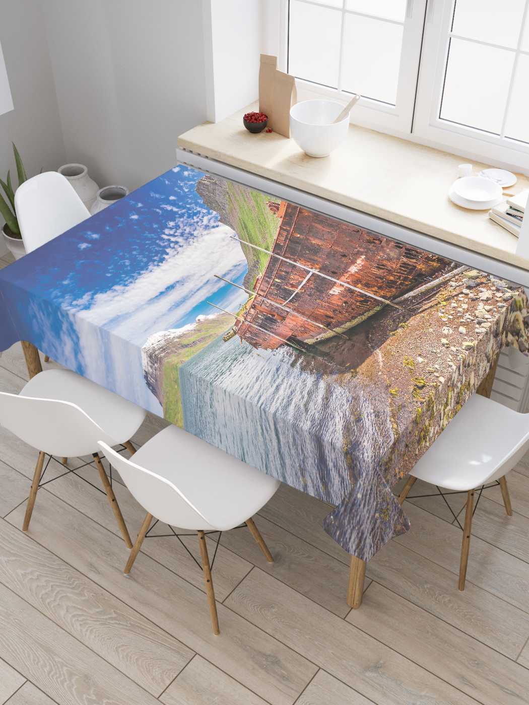 

Скатерть прямоугольная JoyArty "Удивительная находка" из сатена, 120x145 см, Синий, Удивительная находка