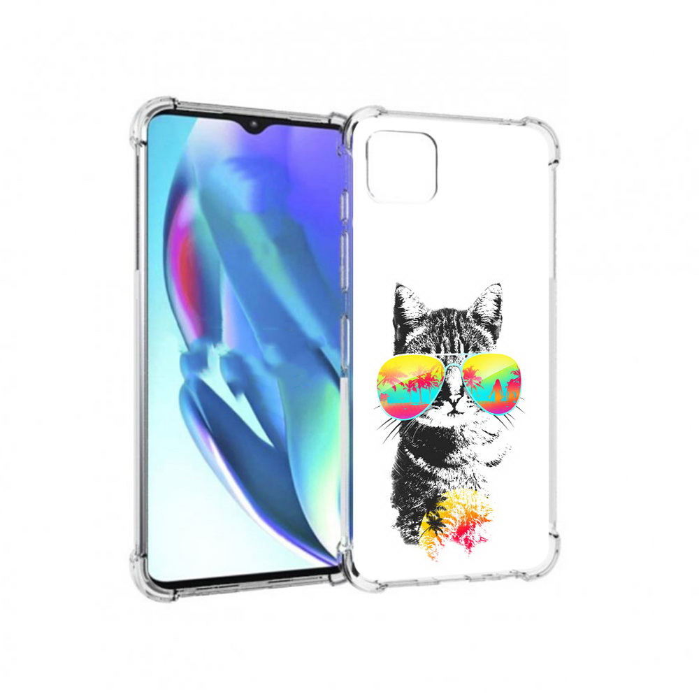 

Чехол MyPads Tocco для Motorola Moto G50 крутой кот (PT227066.350.425), Прозрачный, Tocco