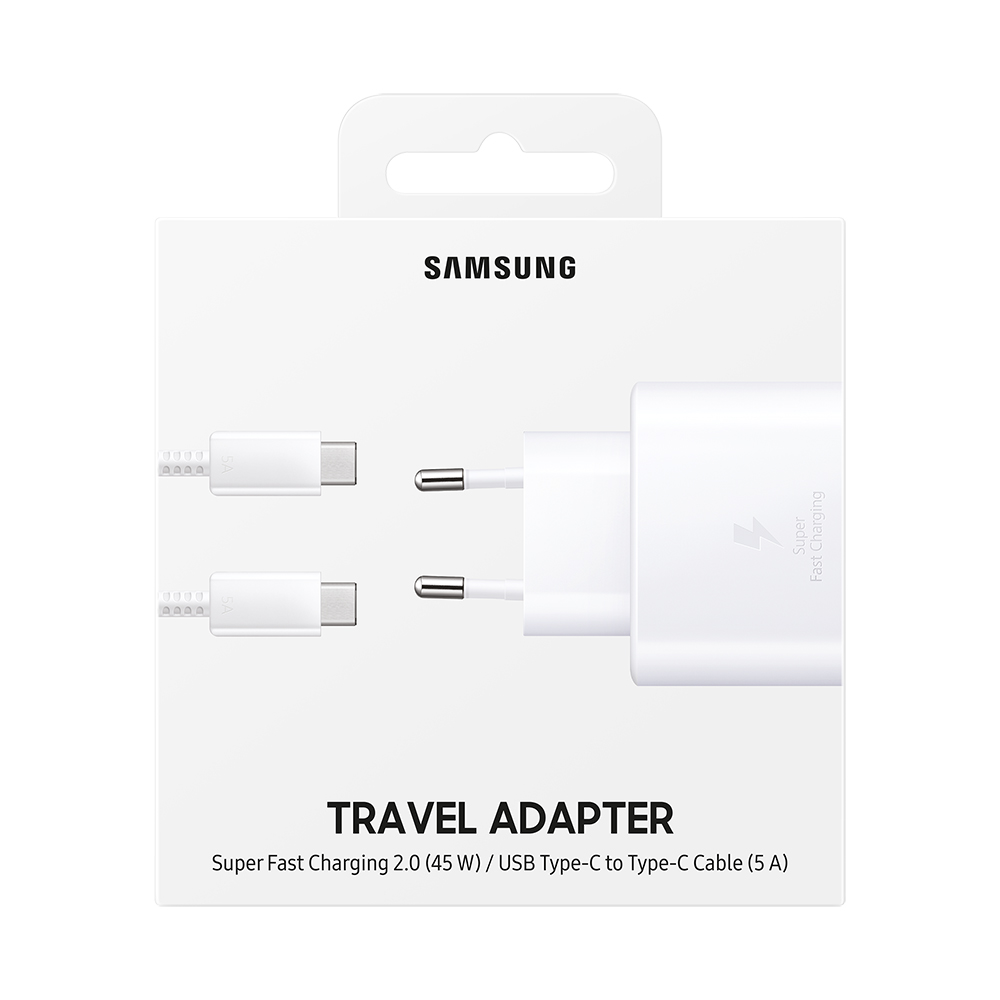 фото Сетевое зарядное устройство samsung 45 вт type-c - type-c 1xusb type-c 5 а белый