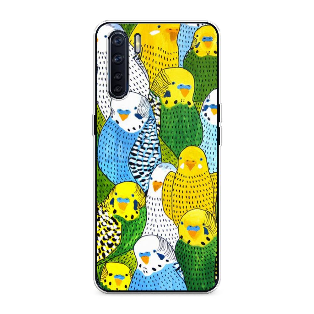 

Чехол Awog на Oppo A91/Reno 3 "Попугаи", Разноцветный, 254250-1