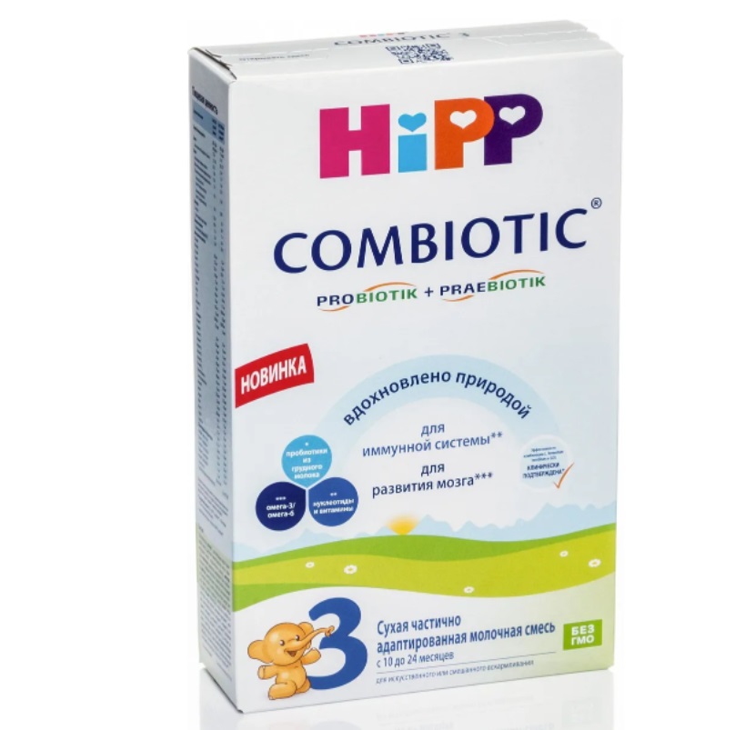 Сухая частично адаптированная молочная смесь Hipp Combiotic 3, 300гр