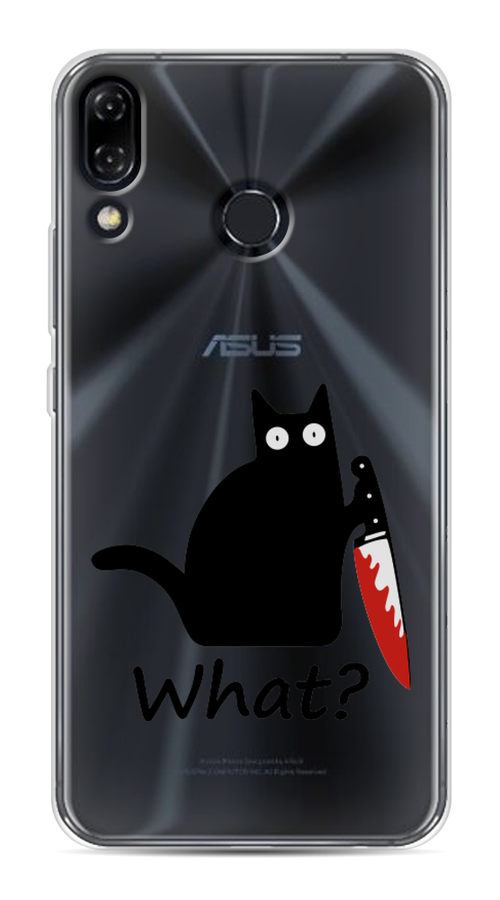 

Чехол на Asus Zenfone 5 "Котик с ножом", Черный;красный, 43450-6
