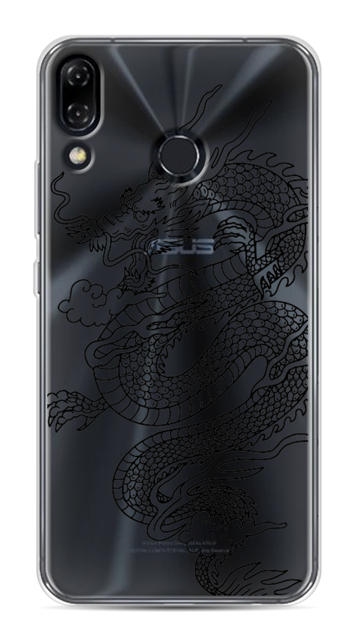 

Чехол на Asus Zenfone 5 "Большой китайский дракон", Черный;серый, 43450-1