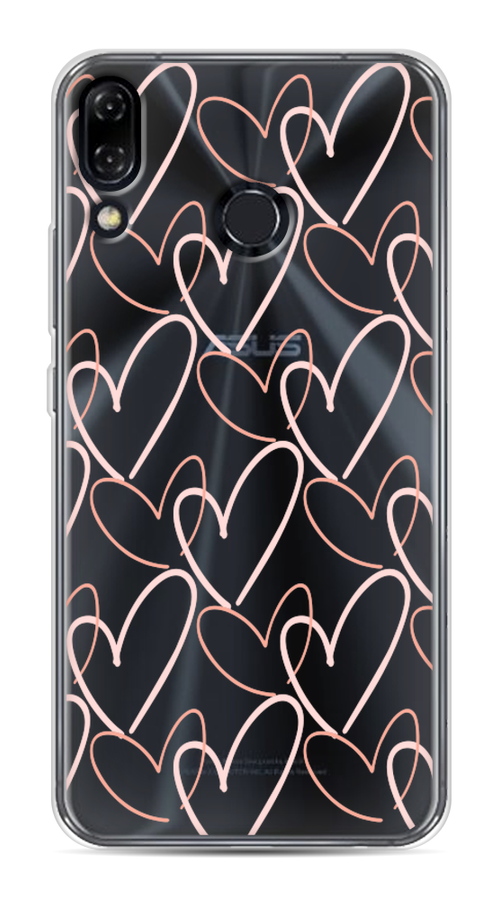 

Чехол на Asus Zenfone 5 "Узор из сердечек", Розовый;бежевый, 43450-6