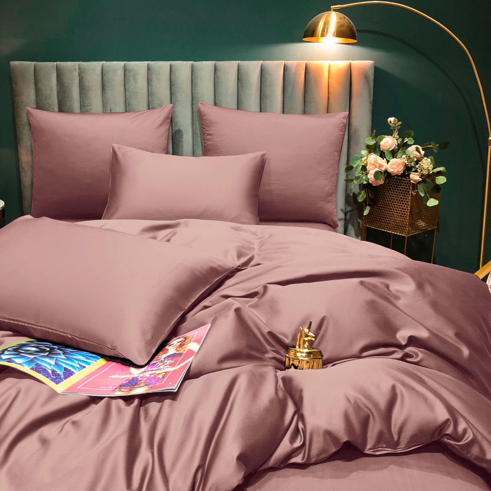 

Постельное белье Soft Box EH Пепельная роза Евро сатин простыня на резинке 160х200, EH-KPB-160-4