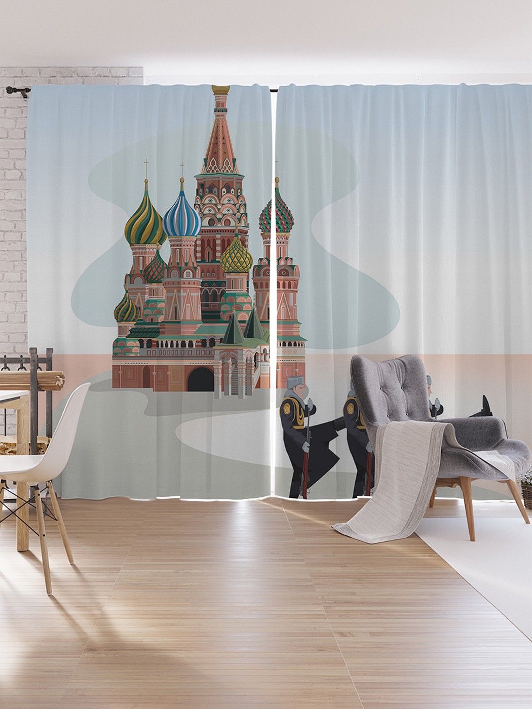 

Шторы под лён JoyArty "Марш у Кремля", серия Oxford DeLux, 340х265 см, Марш у Кремля