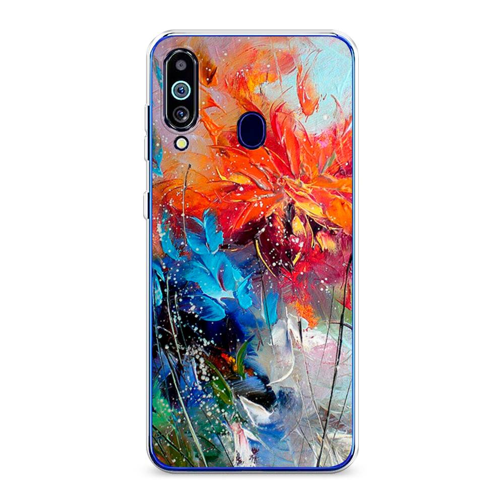 

Чехол на Samsung Galaxy M40 "Абстрактные цветы", Оранжевый;синий, 28750-4