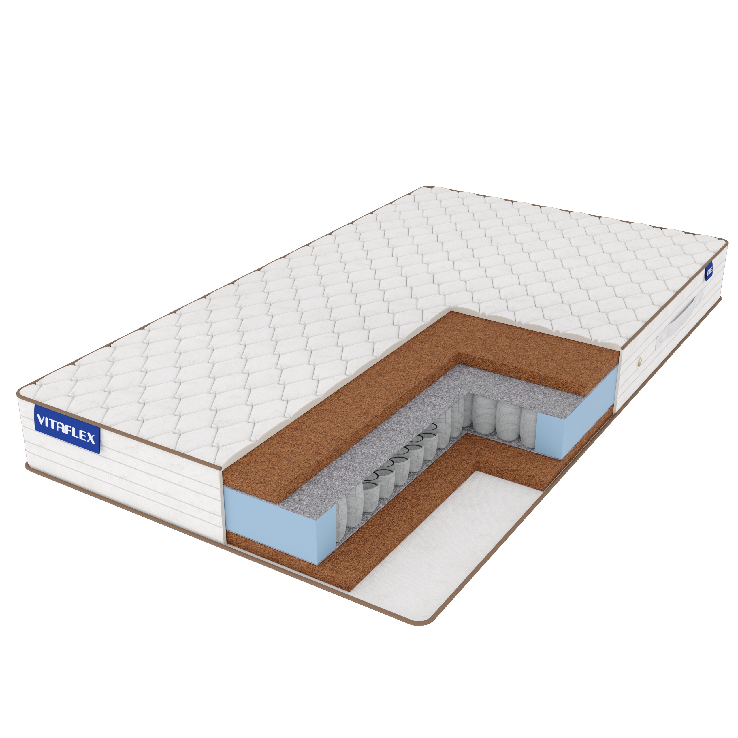 

Матрас Vitaflex Nature Hard 3 S500 185х175, Бежевый;белый;серый;серебристый, Hard 3 S500