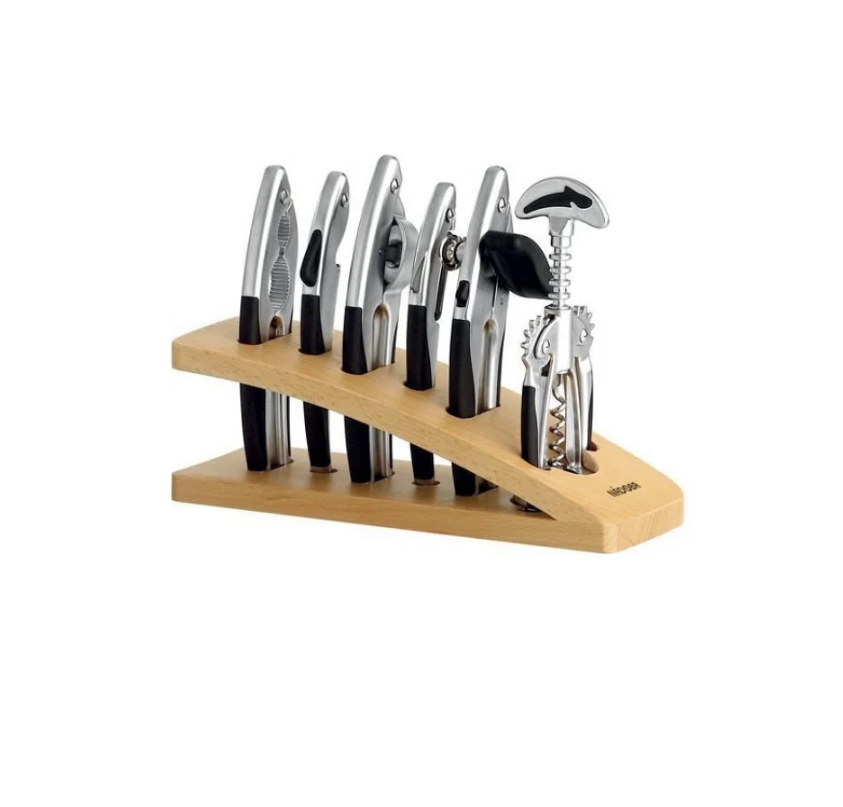 

Набор открывалок Nadoba Undina на подставке серебристый черный, Набор открывалок Nadoba Undina на подставке серебристый / черный