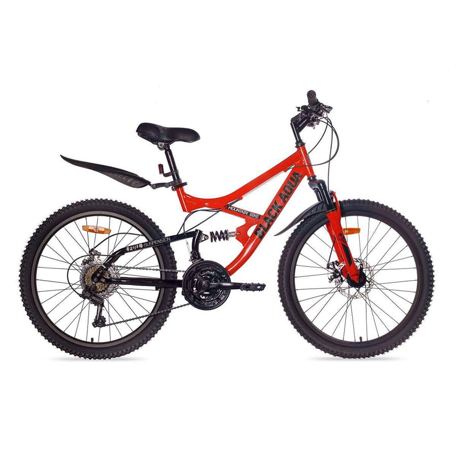 фото Двухподвесный велосипед 24" black aqua mount 1461 d matt gl-209d красный-черный